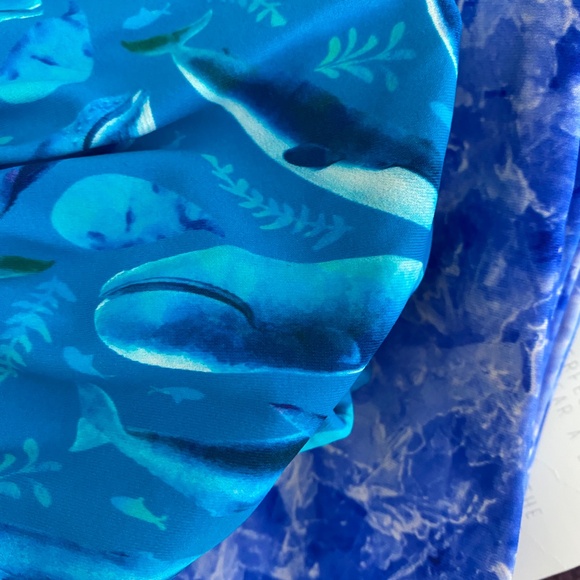 Fused Hawaii Aloha Bikini Bottom “Kohola” teal and blue whales - Picture 4 of 6